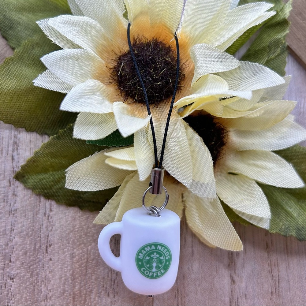 Mama needs coffee phone charm